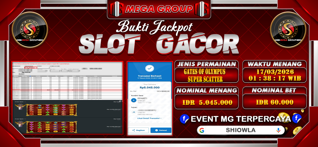 Bukti JP situs Shiowla hari Selasa, 17 Maret 2026