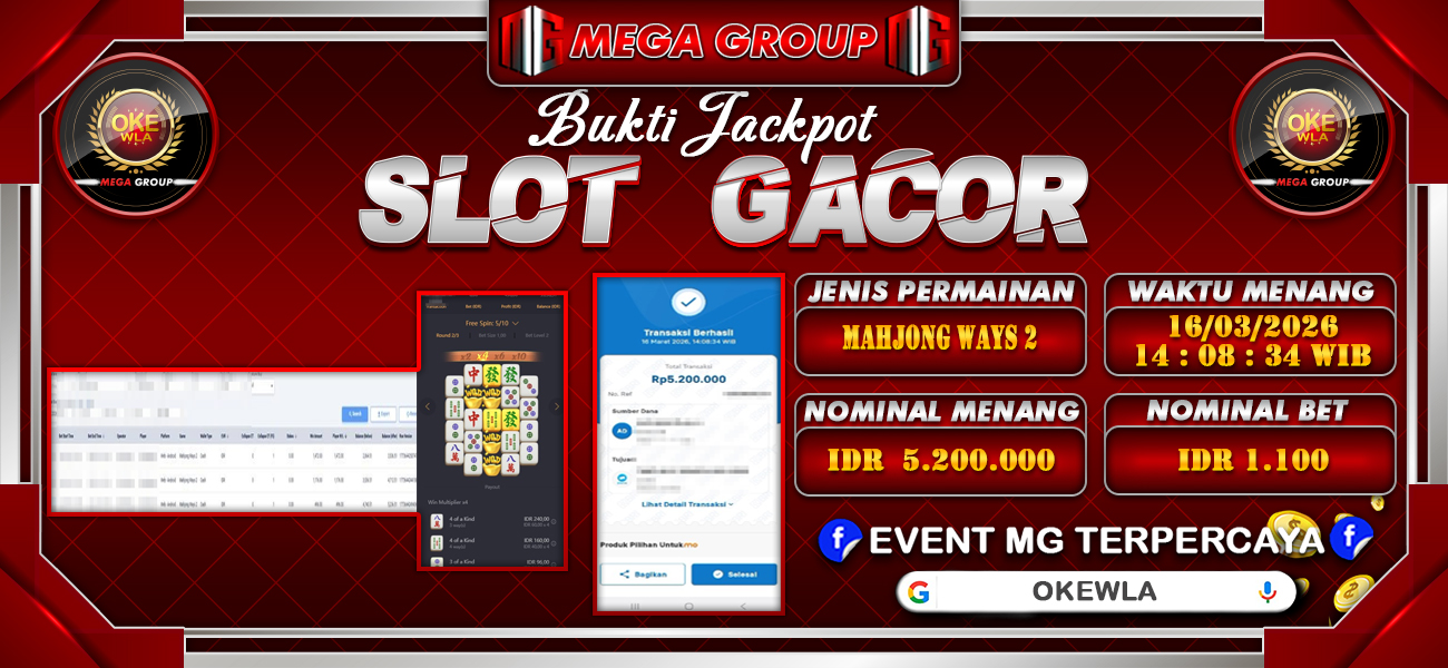 Bukti JP situs Okewla hari Senin, 16 Maret 2026