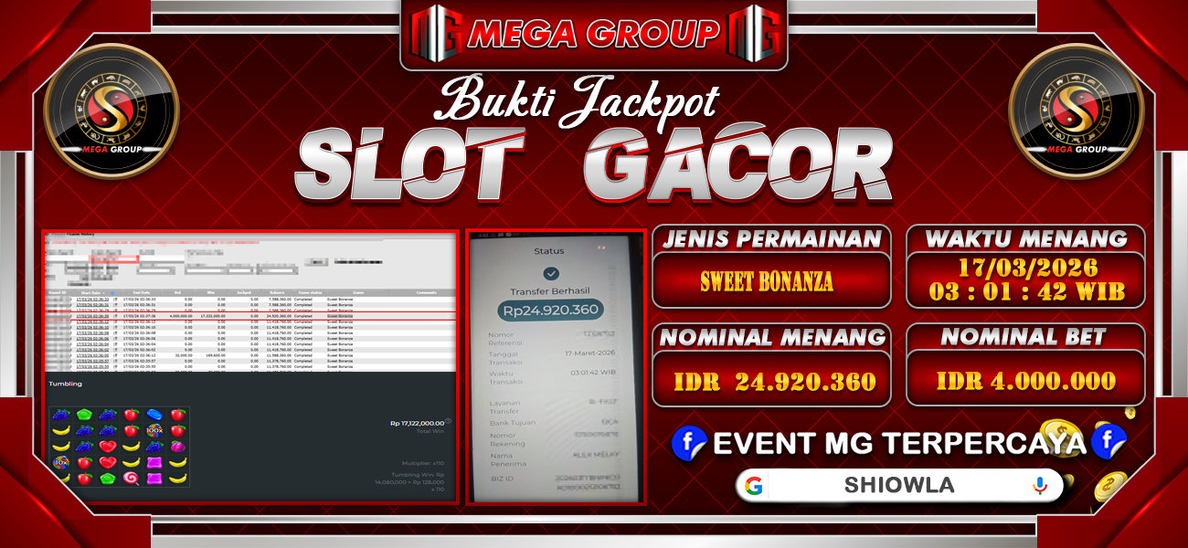 Bukti JP situs Shiowla hari Selasa, 17 Maret 2026